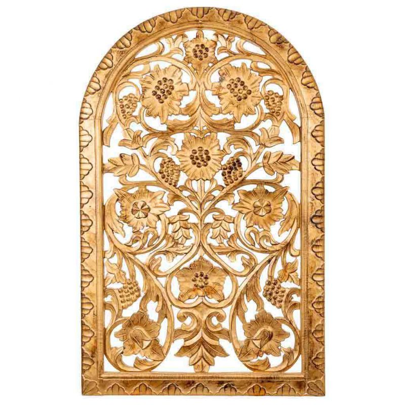 panel de madera  artesanal dorado