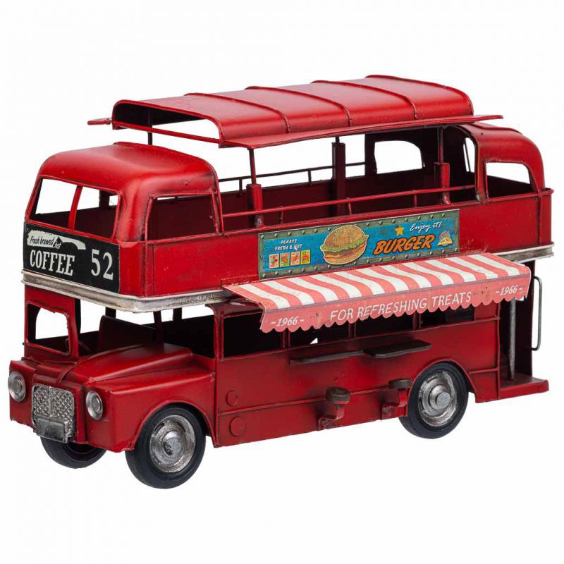 autobus doble metal rojo