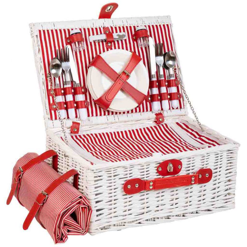 cesta de picnic 4 servicios blanco