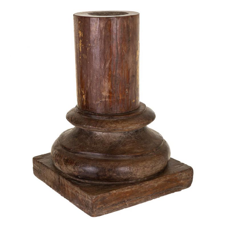 candelabro de madera acabado artesanal