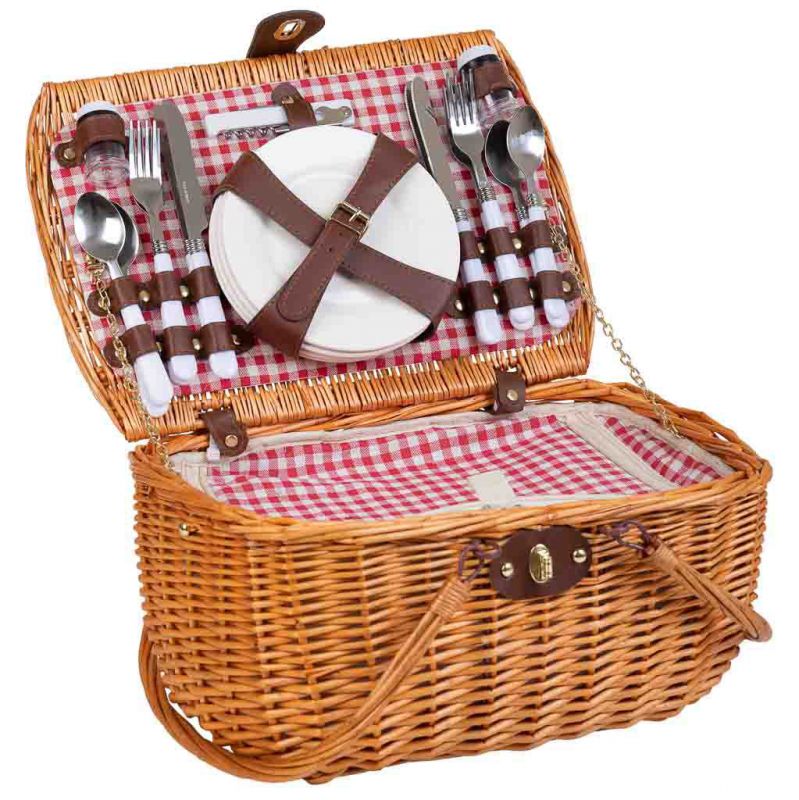 cesta de picnic 4 servicios marron